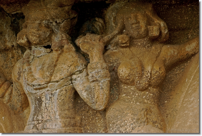 sculpture of couples at bedsa caves