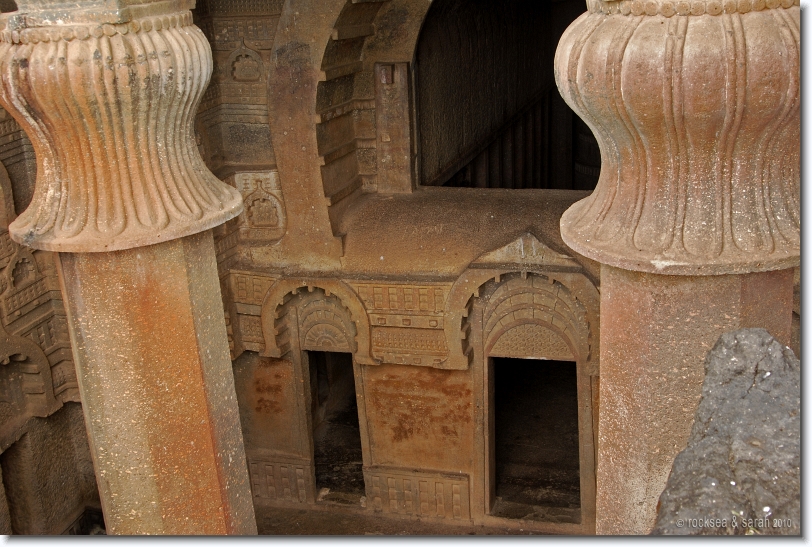 facade of the bedsa buddhist caves