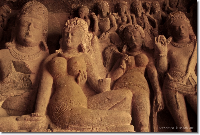 parvati with siva at cave 29, ellora